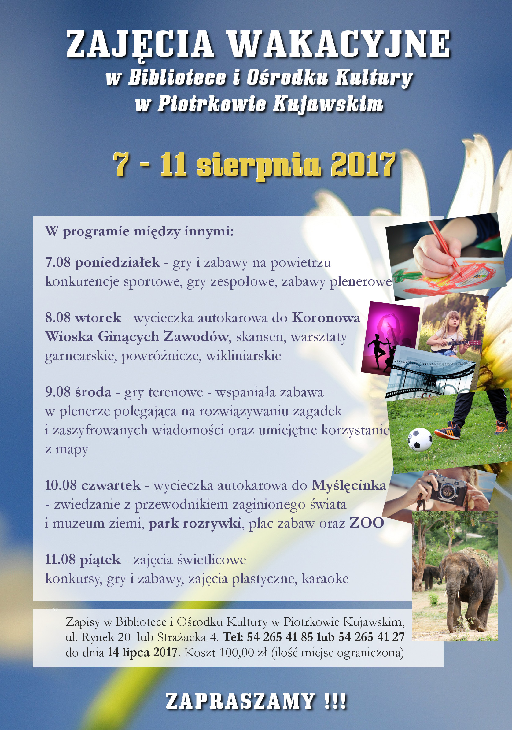 Zajęcia Wakacyjne w Bibliotece i Ośrodku Kultury w Piotrkowie Kujawskim
